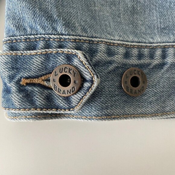 Lucky Brand Tomboy Trucker Faded Denim Button Classic Jean Jacket Women's Large - Picture 9 of 9